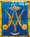Particolare della vetrata dell'Antico Santuario